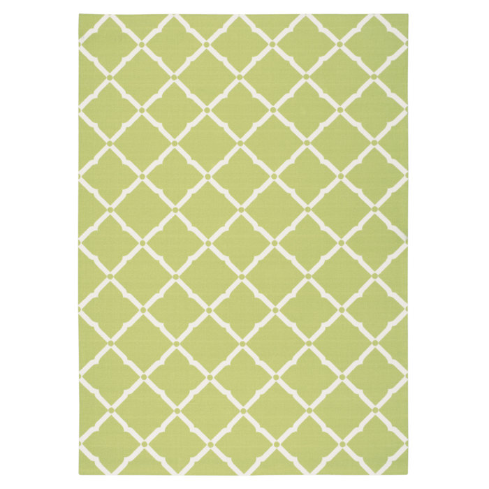 Massengale Geometric Lime Green/White Indoor / Outdoor Area Rug